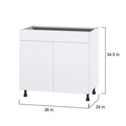 Hugo&Borg Lasalle 36 X 34.5 X 24.88-in Glacier White Door Base Semi-Custom Cabinet