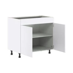 Hugo&Borg Lasalle 36 X 34.5 X 24.88-in Glacier White Door Base Semi-Custom Cabinet -Alliedbas Shop 332014423 AlternateImage2 l