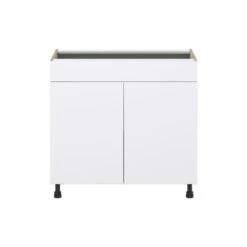 Hugo&Borg Lasalle 36 X 34.5 X 24.88-in Glacier White Door Base Semi-Custom Cabinet -Alliedbas Shop 332014423 AlternateImage3 l