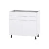 Hugo&Borg Lasalle 36 X 34.5 X 24.88-in Glacier White Door And Drawer Base Semi-Custom Cabinet