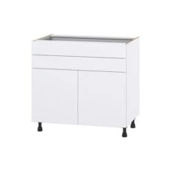 Hugo&Borg Lasalle 36 X 34.5 X 24.88-in Glacier White Door And Drawer Base Semi-Custom Cabinet