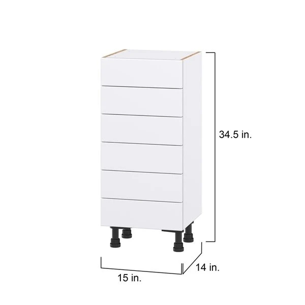 Hugo&Borg Lasalle 15 X 34.5 X 14.88-in Glacier White Drawer Base Semi-Custom Cabinet 2 Hugo&Borg Lasalle 15 X 34.5 X 14.88-in Glacier White Drawer Base Semi-Custom Cabinet - Image 2