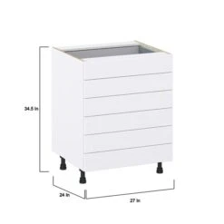 Hugo&Borg Lasalle 27 X 34.5 X 24.88-in Glacier White Drawer Base Semi-Custom Cabinet -Alliedbas Shop 332014439 AlternateImage1 l