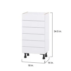 Hugo&Borg Lasalle 18 X 34.5 X 14.88-in Glacier White Drawer Base Semi-Custom Cabinet