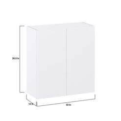 Hugo&Borg Lasalle 33 X 35 X 14.88-in Glacier White Door Wall Semi-Custom Cabinet