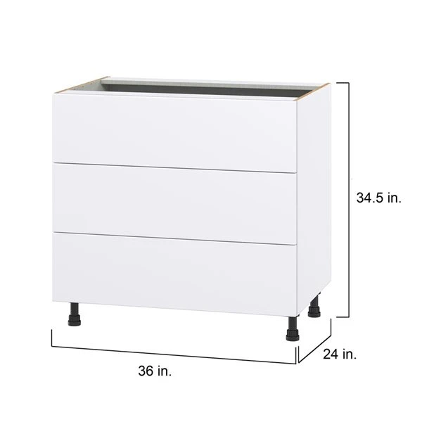 Hugo&Borg Lasalle 36 X 34.5 X 24.88-in Glacier White Drawer Base Semi-Custom Cabinet 3 Hugo&Borg Lasalle 36 X 34.5 X 24.88-in Glacier White Drawer Base Semi-Custom Cabinet - Image 3