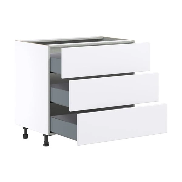 Hugo&Borg Lasalle 36 X 34.5 X 24.88-in Glacier White Drawer Base Semi-Custom Cabinet 4 Hugo&Borg Lasalle 36 X 34.5 X 24.88-in Glacier White Drawer Base Semi-Custom Cabinet - Image 4