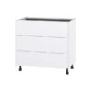 Hugo&Borg Lasalle 36 X 34.5 X 24.88-in Glacier White Drawer Base Semi-Custom Cabinet