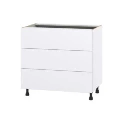 Hugo&Borg Lasalle 36 X 34.5 X 24.88-in Glacier White Drawer Base Semi-Custom Cabinet