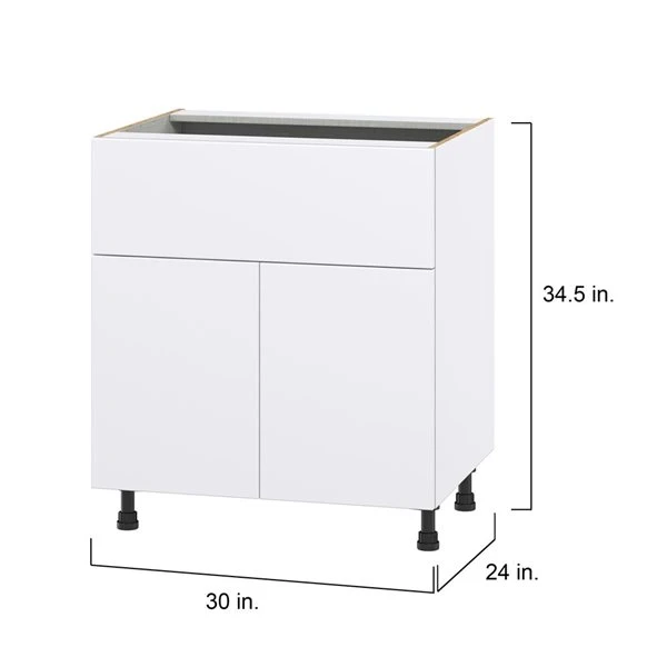 Hugo&Borg Lasalle 30 X 34.5 X 24.88-in Glacier White Door And Drawer Base Semi-Custom Cabinet 4 Hugo&Borg Lasalle 30 X 34.5 X 24.88-in Glacier White Door And Drawer Base Semi-Custom Cabinet - Image 4
