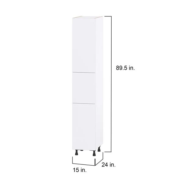 Hugo&Borg Lasalle 15 X 89.5 X 24.88-in Glacier White Door Pantry Semi-Custom Cabinet 3 Hugo&Borg Lasalle 15 X 89.5 X 24.88-in Glacier White Door Pantry Semi-Custom Cabinet - Image 3
