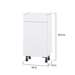 Hugo&Borg Lasalle 18 X 34.5 X 14.88-in Glacier White Door And Drawer Base Semi-Custom Cabinet