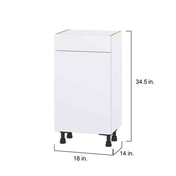 Hugo&Borg Lasalle 18 X 34.5 X 14.88-in Glacier White Door And Drawer Base Semi-Custom Cabinet 1 Hugo&Borg Lasalle 18 X 34.5 X 14.88-in Glacier White Door And Drawer Base Semi-Custom Cabinet