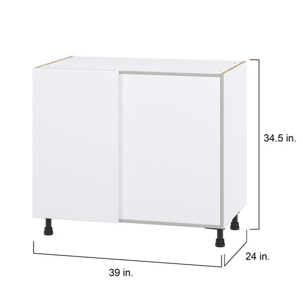 Hugo&Borg Lasalle 39 X 34.5 X 24.88-in Glacier White Blind Corner Base Semi-Custom Cabinet 3 Hugo&Borg Lasalle 39 X 34.5 X 24.88-in Glacier White Blind Corner Base Semi-Custom Cabinet - Image 3