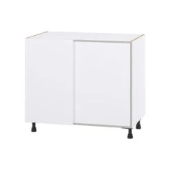 Hugo&Borg Lasalle 39 X 34.5 X 24.88-in Glacier White Blind Corner Base Semi-Custom Cabinet