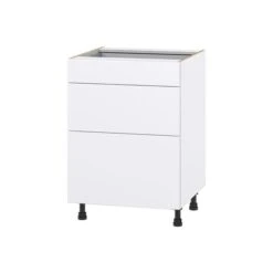 Hugo&Borg Lasalle 24 X 34.5 X 24.88-in Glacier White Drawer Base Semi-Custom Cabinet