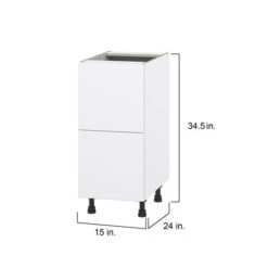 Hugo&Borg Lasalle 15 X 34.5 X 24.88-in Glacier White Drawer Base Semi-Custom Cabinet