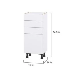 Hugo&Borg Lasalle 15 X 34.5 X 14.88-in Glacier White Door And Drawer Base Semi-Custom Cabinet 8 Hugo&Borg Lasalle 15 X 34.5 X 14.88-in Glacier White Door And Drawer Base Semi-Custom Cabinet -Alliedbas Shop 332014499 AlternateImage1 l