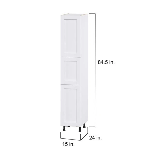 Hugo&Borg Rosemont 15 X 84.5 X 24.88 Glacier White Door Pantry Semi-Custom Cabinet 2 Hugo&Borg Rosemont 15 X 84.5 X 24.88 Glacier White Door Pantry Semi-Custom Cabinet - Image 2