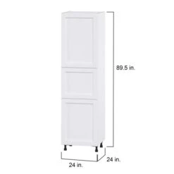 Hugo&Borg Rosemont 24 X 89.5 X 24.88 Glacier White Door Pantry Semi-Custom Cabinet