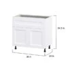 Hugo&Borg Rosemont 36 X 34.5 X 24.88 Glacier White Door And Drawer Base Semi-Custom Cabinet