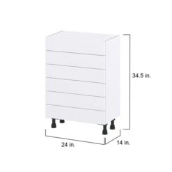 Hugo&Borg Rosemont 24 X 34.5 X 14.88 Glacier White Drawer Base Semi-Custom Cabinet