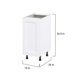 Hugo&Borg Rosemont 15 X 34.5 X 24.88 Glacier White Door Base Semi-Custom Cabinet 7 Hugo&Borg Rosemont 15 X 34.5 X 24.88 Glacier White Door Base Semi-Custom Cabinet -Alliedbas Shop 332014912 AlternateImage1 l