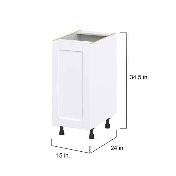 Hugo&Borg Rosemont 15 X 34.5 X 24.88 Glacier White Door Base Semi-Custom Cabinet 4 Hugo&Borg Rosemont 15 X 34.5 X 24.88 Glacier White Door Base Semi-Custom Cabinet - Image 4