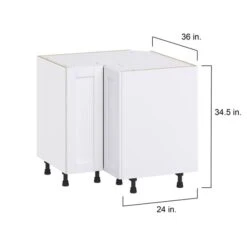 Hugo&Borg Rosemont 36 X 34.5 X 36 Glacier White Blind Corner Base Semi-Custom Cabinet