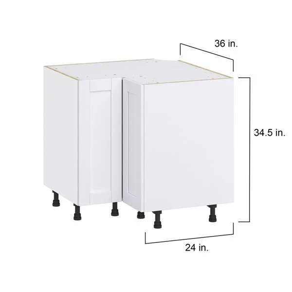Hugo&Borg Rosemont 36 X 34.5 X 36 Glacier White Blind Corner Base Semi-Custom Cabinet 1 Hugo&Borg Rosemont 36 X 34.5 X 36 Glacier White Blind Corner Base Semi-Custom Cabinet