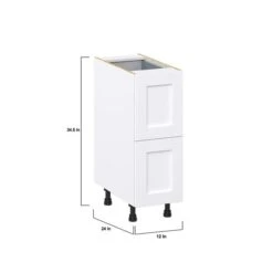 Hugo&Borg Rosemont 12 X 34.5 X 24.88 Glacier White Drawer Base Semi-Custom Cabinet