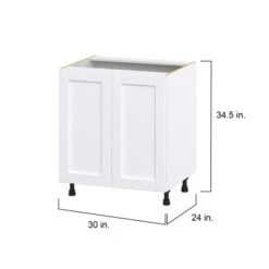 Hugo&Borg Rosemont 30 X 34.5 X 24.88 Glacier White Sink Base Semi-Custom Cabinet