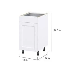 Hugo&Borg Rosemont 18 X 34.5 X 24.88 Glacier White Door And Drawer Base Semi-Custom Cabinet 6 Hugo&Borg Rosemont 18 X 34.5 X 24.88 Glacier White Door And Drawer Base Semi-Custom Cabinet -Alliedbas Shop 332015034 AlternateImage1 l