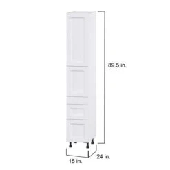 Hugo&Borg Rosemont 15 X 89.5 X 24.88 Glacier White Door And Drawer Pantry Semi-Custom Cabinet