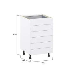 Hugo&Borg Rosemont 21 X 34.5 X 24.88 Glacier White Drawer Base Semi-Custom Cabinet -Alliedbas Shop 332015058 AlternateImage1 l