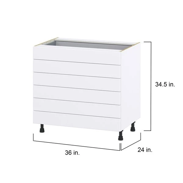Hugo&Borg Rosemont 36 X 34.5 X 24.88 Glacier White Drawer Base Semi-Custom Cabinet 1 Hugo&Borg Rosemont 36 X 34.5 X 24.88 Glacier White Drawer Base Semi-Custom Cabinet