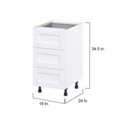 Hugo&Borg Rosemont 18 X 34.5 X 24.88 Glacier White Drawer Base Semi-Custom Cabinet -Alliedbas Shop 332015076 AlternateImage1 l