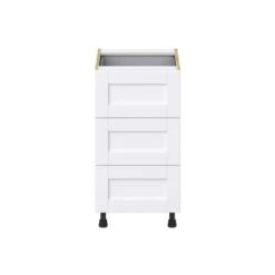 Hugo&Borg Rosemont 18 X 34.5 X 24.88 Glacier White Drawer Base Semi-Custom Cabinet
