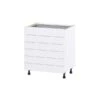 Hugo&Borg Rosemont 30 X 34.5 X 24.88 Glacier White Drawer Base Semi-Custom Cabinet