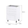 Hugo&Borg Rosemont 24 X 34.5 X 24.88 Glacier White Drawer Base Semi-Custom Cabinet
