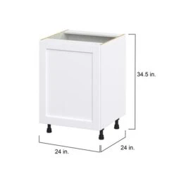 Hugo&Borg Rosemont 24 X 34.5 X 24.88 Glacier White Door And Drawer Base Semi-Custom Cabinet