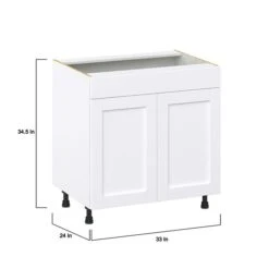 Hugo&Borg Rosemont 33 X 34.5 X 24.88 Glacier White Door And Drawer Base Semi-Custom Cabinet -Alliedbas Shop 332015091 AlternateImage1 l