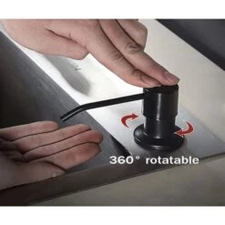 Drop Bath And Kitchen 250-ml Deck Mount Black Soap And Lotion Dispenser