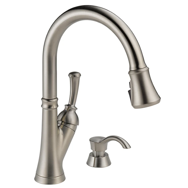 Delta Stainless Savile Pull-Down Kitchen Faucet With Soap Dispenser 2 Delta Stainless Savile Pull-Down Kitchen Faucet With Soap Dispenser - Image 2