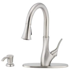 Pfister Tegley 1-Handle Pull-Down Kitchen Faucet And Soap Dispenser - Stainless Steel