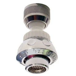 Master Plumber Double Aerator - Swivel - 360 Degrees - White And Chrome