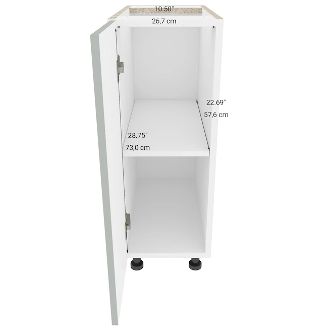 Eklipse Angelite Base Kitchen Cabinet - 1 Shelf - 12-in X 34 3/4-in - Grey 3 Eklipse Angelite Base Kitchen Cabinet - 1 Shelf - 12-in X 34 3/4-in - Grey - Image 3