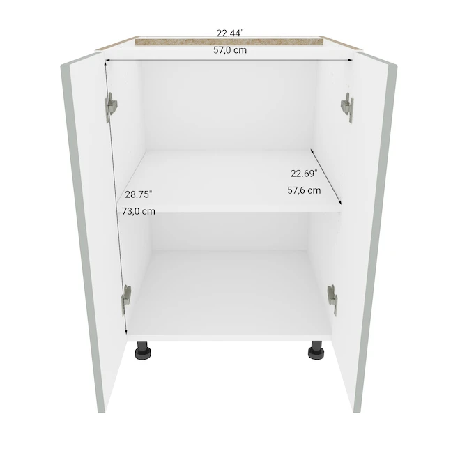 Eklipse Angelite Base Kitchen Cabinet - 2 Doors - 23 15/16-in X 34 3/4-in - Grey 5 Eklipse Angelite Base Kitchen Cabinet - 2 Doors - 23 15/16-in X 34 3/4-in - Grey - Image 5