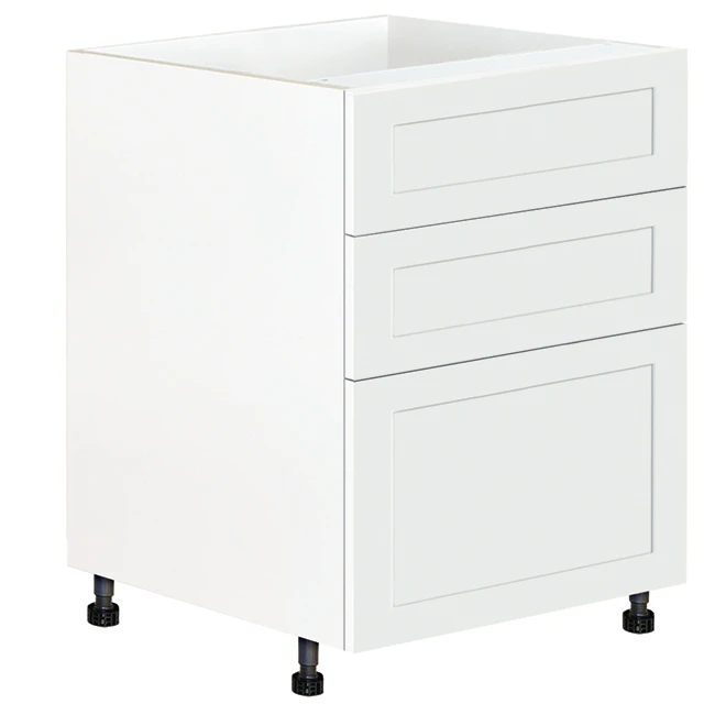 Eklipse Perle Base Kitchen Cabinet With Drawers - 23 15/16-in X 34 3/4-in - White 1 Eklipse Perle Base Kitchen Cabinet With Drawers - 23 15/16-in X 34 3/4-in - White