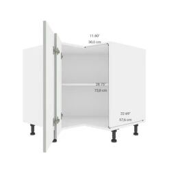 Eklipse Angelite Kitchen Corner Base Cabinet - 36 1/4-in X 34 3/4-in - Grey -Alliedbas Shop 75396489c L